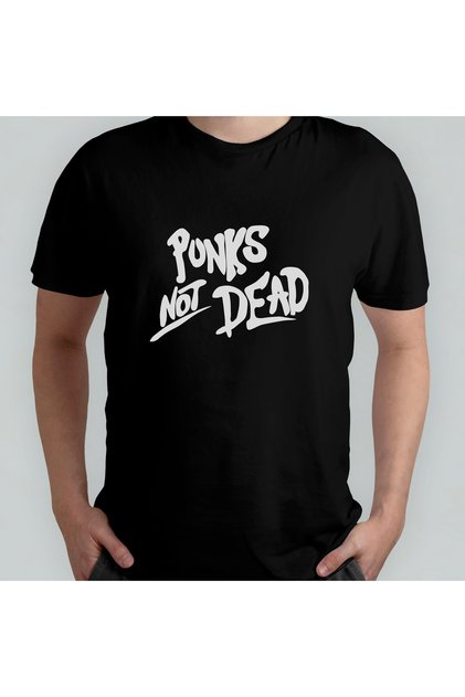 Punk's Not Dead Unisex 100% Cotton Crew Neck T-Shirt Model 3