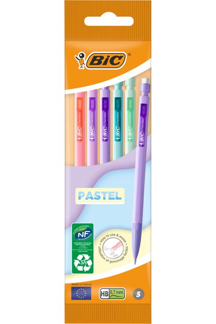 5-Piece Matic Pastel Pencil Set with 0.7 Nib Mechanical Press