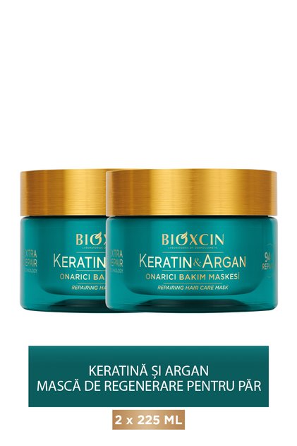 Masca de ingrijire reparatoare cu keratina si argan 225 ml 2 bucati