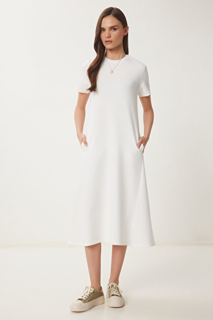 long knitted bodycon dress Cream Long Sleeve Bodycon Knitted Maxi Dress main image 1