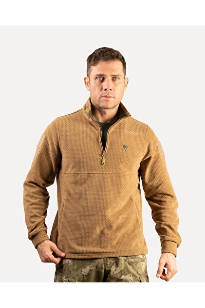Wolftrap Tactical Yalaz Balıkçı Yaka Bej Taktik Polar Kazak