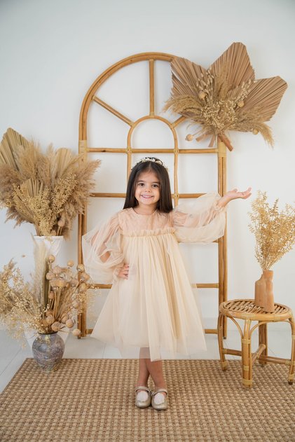 Pleated Tulle Dress