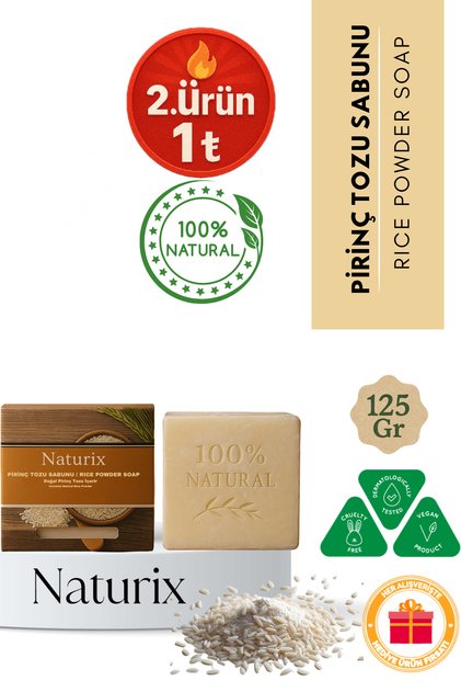 Rice Powder Soap 125 Gr | Natural Soap with Skin Whitening and Peeling Effect