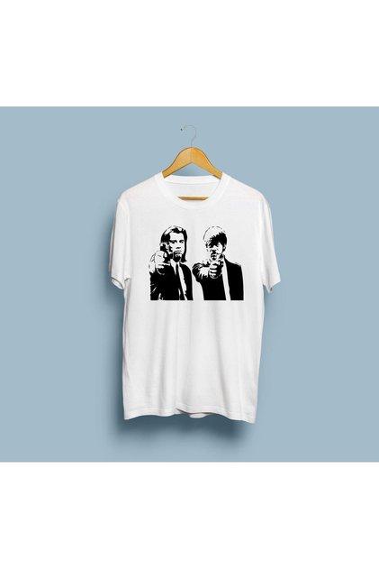 Oversize Pulp Fiction Design and Printed Unisex T-Shirt