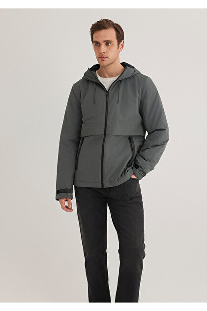Mavi Kapüşonlu Yeşil Ceket Slim Fit / Dar Kesim 0110268-34330