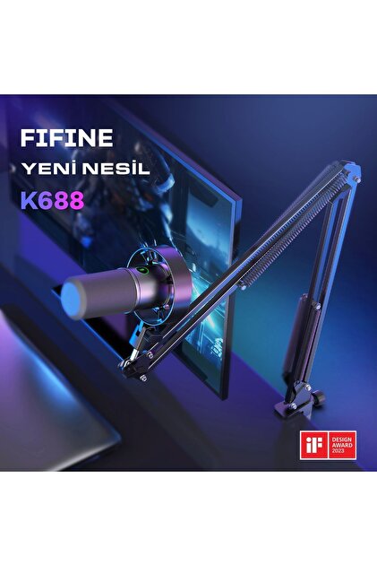 Fifine K688 USB - XLR Dinamik Yayıncı Youtuber Bilgisayar Oyuncu