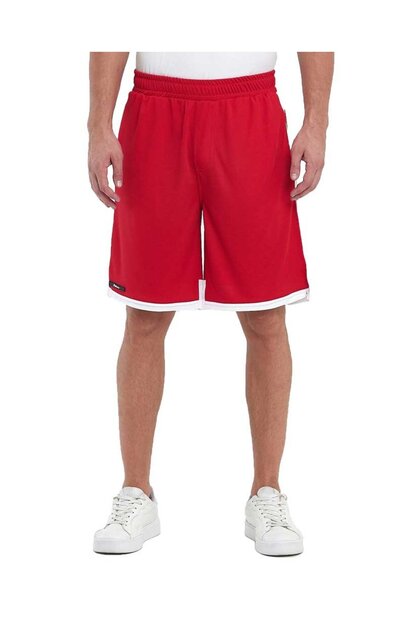 File Şeritli Jakarlı Polyester Erkek Spor Şort