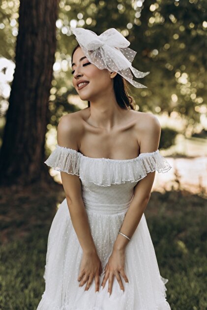 chinese dress ladies Glory A-line Boat/Bateau Milk Wedding dress