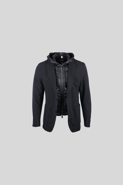 Monogramlı Çıkarılabilir İç Kapüşonlu Slim Fit Ceket Erkek CEKET 50497262 001