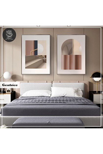 Metal Çerçeveli Gerçek Camlı Tablo Gentrice 2li Set