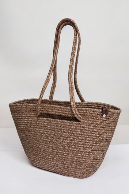 Nova Wicker Look Shoulder Bag, Beach Bag