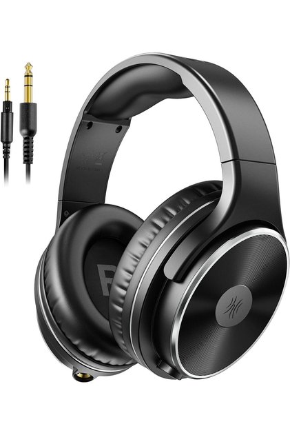 Over Ear Wired Hi-Fi Studio Headphones 50mm Speaker 1/4 inch 6.35mm Jack Adapter Free Closed