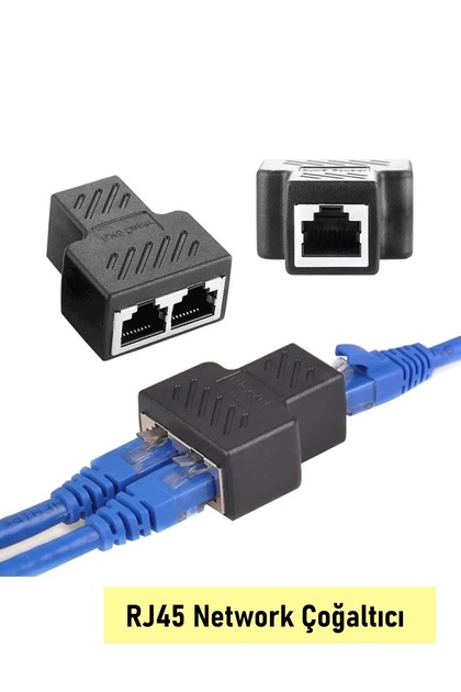 RJ45 Ethernet Çoklayıcı Gigabit 2’li Splitter 1 Giriş 2 Çıkış (2 port aynı anda çalışmaz)