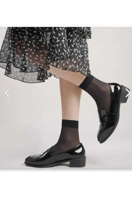 5' Pair Black Glossy Socket Pants Socks Stretchy Women Tulle Socks