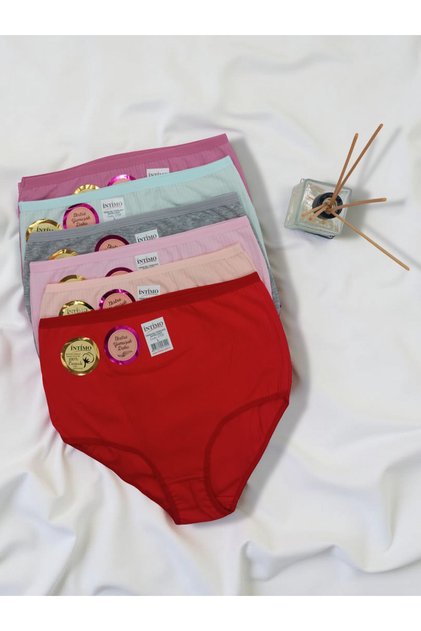 100% Cotton Women's High Waist Lifting Reported Bato Panties 6 Pack
