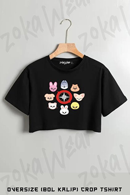 SKZOO服　オーダー・連絡用ページ ZOKAWEAR Skzoo Stray Kids Baskılı Oversize Crop T-Shirt - Fiyatı