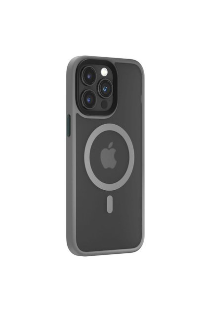 Magnetický nárazuvzdorný kryt Husa Pino Series pre iPhone 15 Pro, sivý