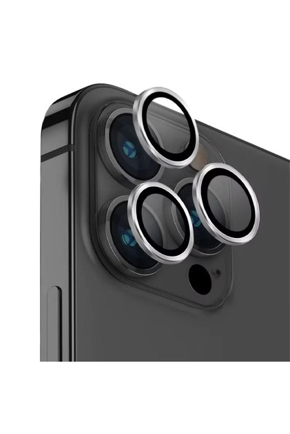 Folie Sticla Camera Peak Series iPhone 16 Pro / 16 Pro Max pachet de 3 buc Argintiu