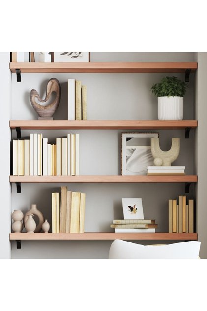 Wall Shelf Light Brown 100x30x(2-4) cm Treated Solid Wood Oak