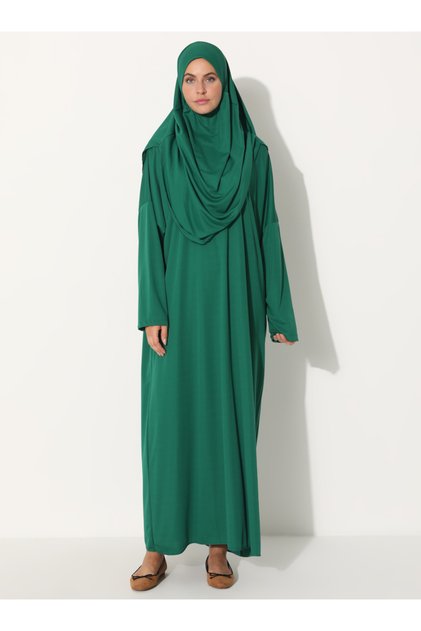Plus Size Prayer Dress - Emerald Green - Dear Hijab