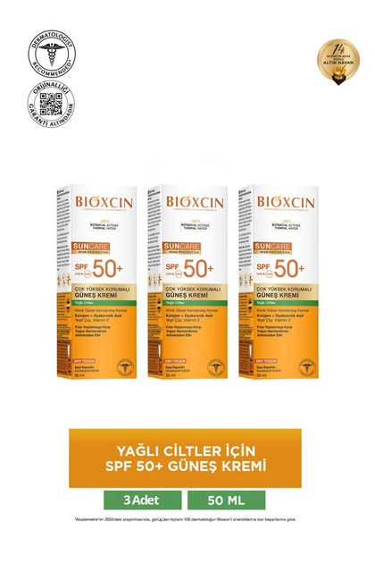 Sun Care Sun Cream Spf50 for Oily Skin 50 ml 3 Pcs