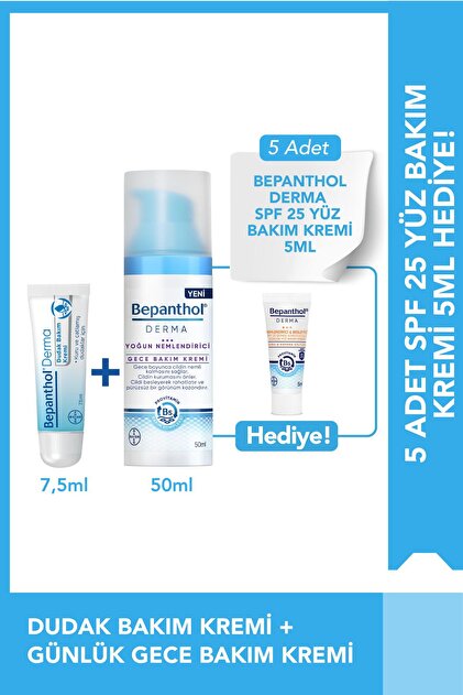 Gece Bakım Kremi 50ml Dudak Kremi 7.5ml Spf Mini Yüz Kremi