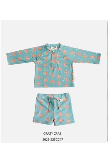 UV Korumalı Alt Üst Erkek Bebek Set - Crab