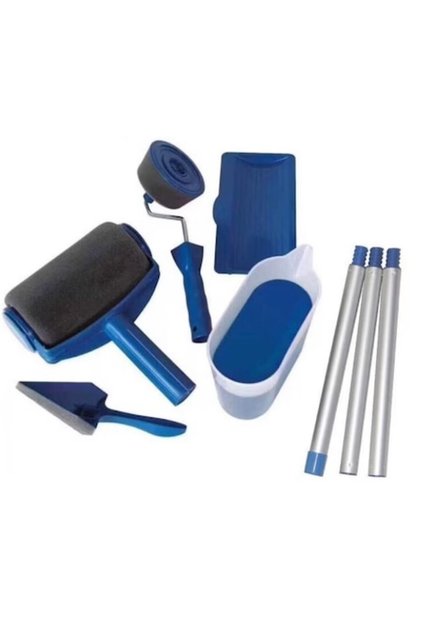 Set trafalet cu rezervor incorporat, brat extensibil si 2 accesorii pentru colturi, albastru