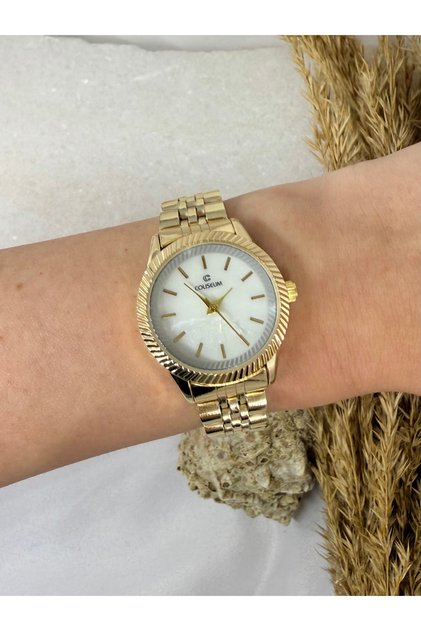 Round Inside White Gold Women's Wristwatch