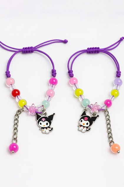 Kuromi and My Melodi Designed Colorful Children's Bracelets