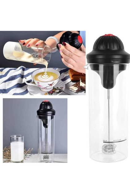 Spumator de lapte, electric, 450 ml, negru