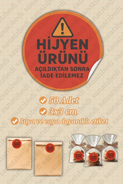 50 Pieces Hygiene Sticker - Waterproof Shipping Packaging Label