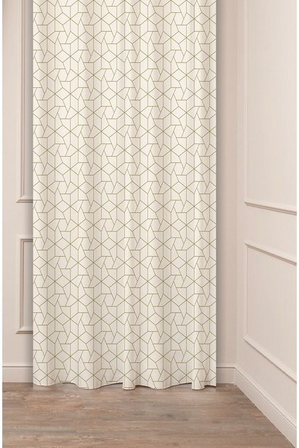 Grommetical Line Triangle Square Patterned Special Design Digital Printed (Single Wing) Modern Stylish Background Curtain