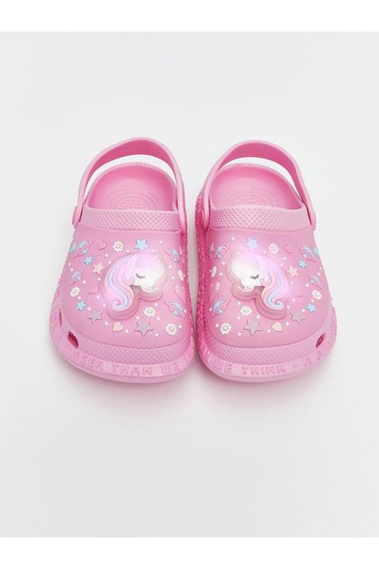 LCW STEPS Pembe Baskılı Üstü ışıklı Kız Çocuk Plaj Sandaleti