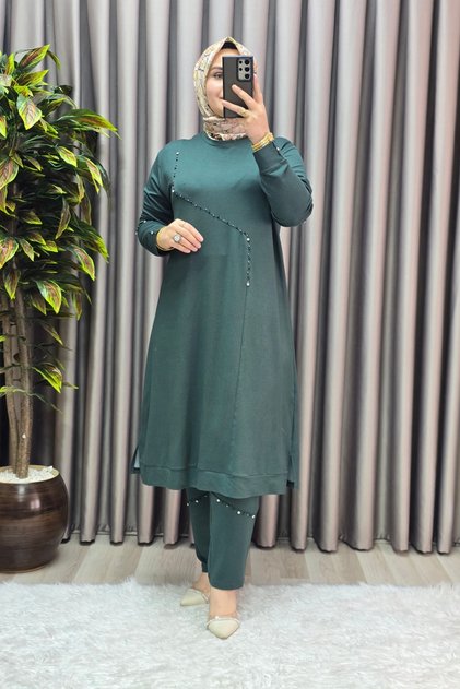 Women's Hijab Clothing Plus Size Mihra Pants Double Set