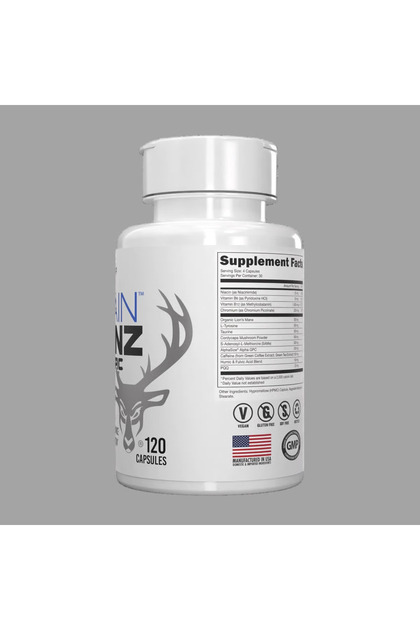BUCKED UP Brain Gainz Nootropic Lions mane+Same+PQQ+Niacin+