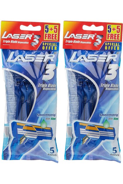 3 Tripple Blade Disposable Shaving Razor-10 Pieces