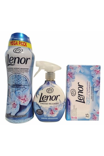Perle Parfumate Lenor Spring Awakening, 570 g, Spray de eliminat cutele de pe haine fara calcare Len