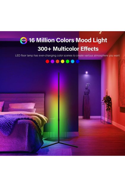 RGB Lamp,Led Corner Floor Lamp Mood Lighting,300+Multicolor,with Remote Control,for Home Decor