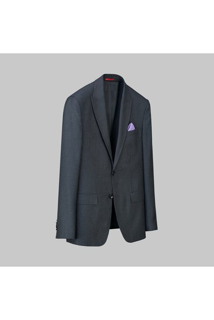 Interview Men's Woven Fabric Striped Extra Slim Fit Dark Gray Suit