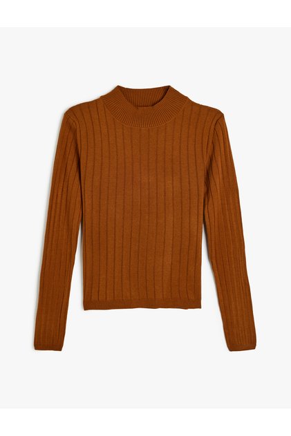 Stand Collar Long Sleeve Knitwear Basic Sweater
