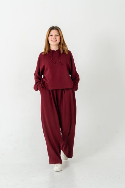 Hooded Basic Women's Bottom Top Set