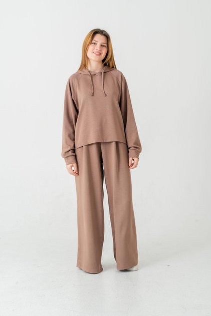 Hooded Basic Women's Bottom Top Set