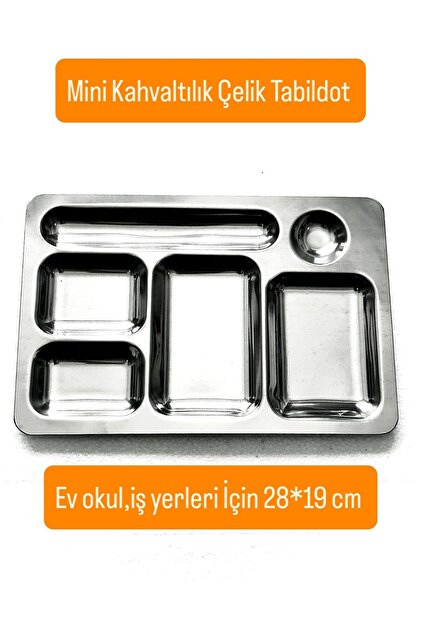 Becenhouse 1 Adet Paslanmaz Çelik Kahvaltılık Piknik Tabildot 28