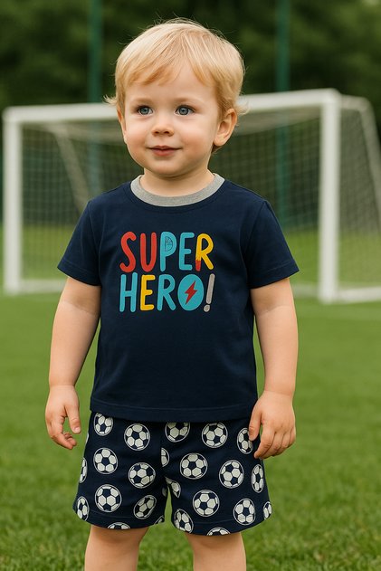 Children's T-Shirt and Shorts Summer 2-Piece T-Shirt and Shorts Set 100% Cotton