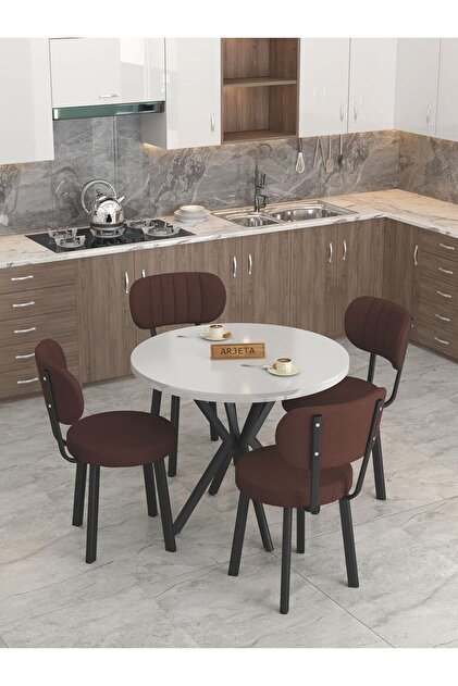 Mygusi Azra 90cm Beyaz Mutfak Masası, Mutfak Masası Takımı, Yemek