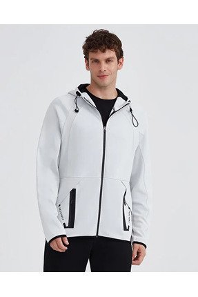Skechers M 2XI-Lock Full Zip Hoodie Sweatshirt Erkek Gri Fermuarlı