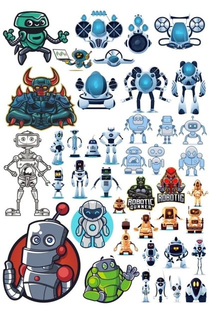 Robot Sticker Set 2 20 Pieces Phone, Tablet, Notebook, Laptop Sticker