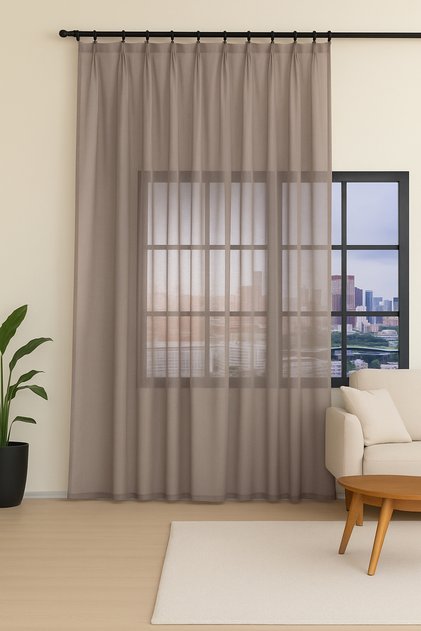Gold Tulle Curtain 300X270 Gray