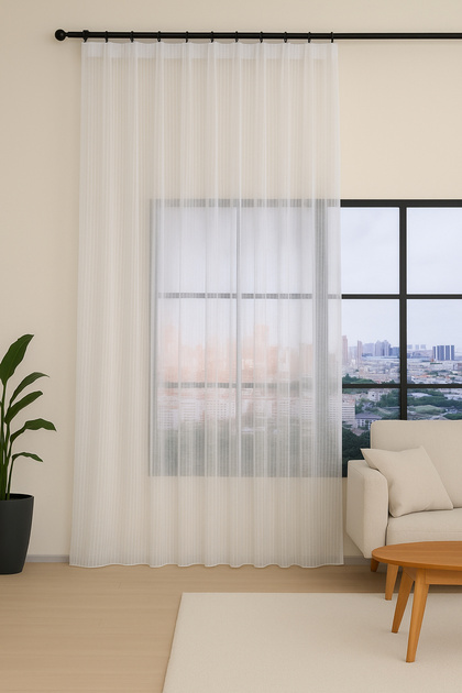 Delicate Tulle Curtain 300X270 Cream